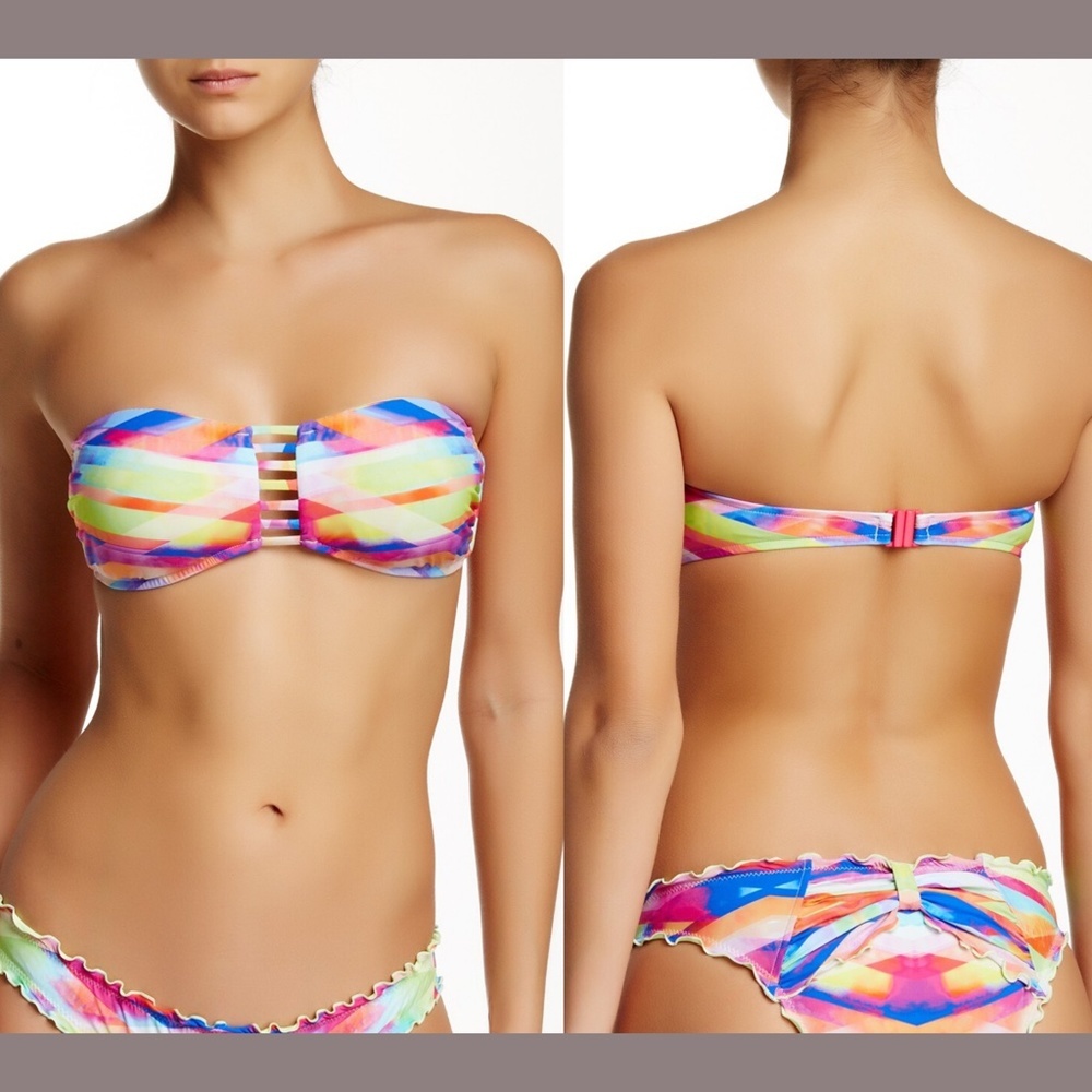 NWT Seafolly Prismatic Bandeau Swim Top [SZ 10 US  ] No‎ straps